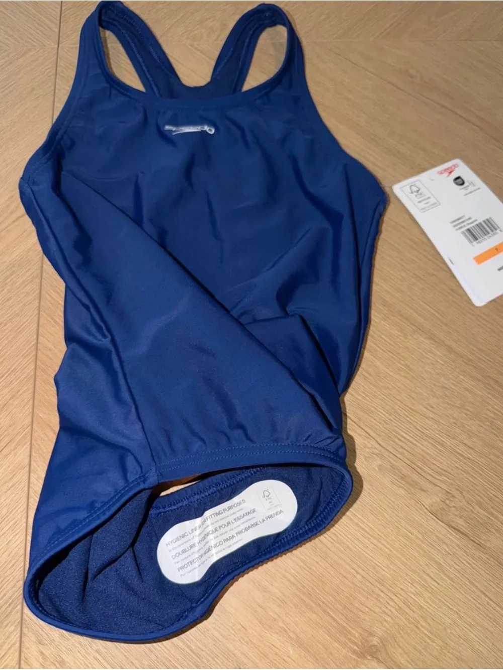 Speedo Girls' Solid Navy One-Piece Swimsuit